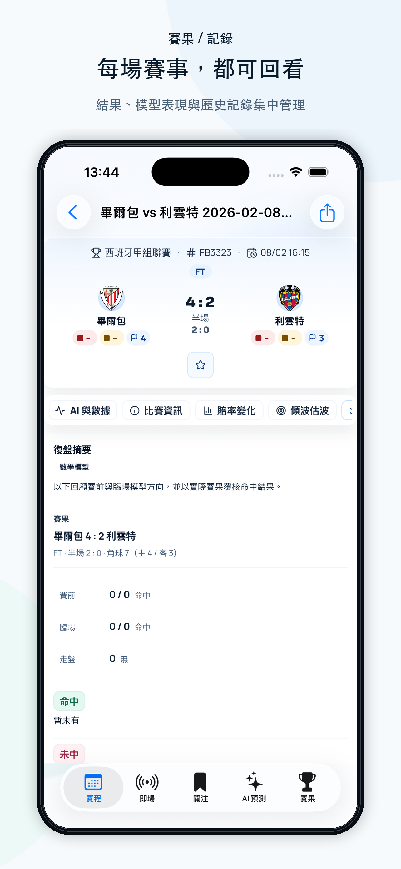 G10OAL! App 賽果記錄截圖